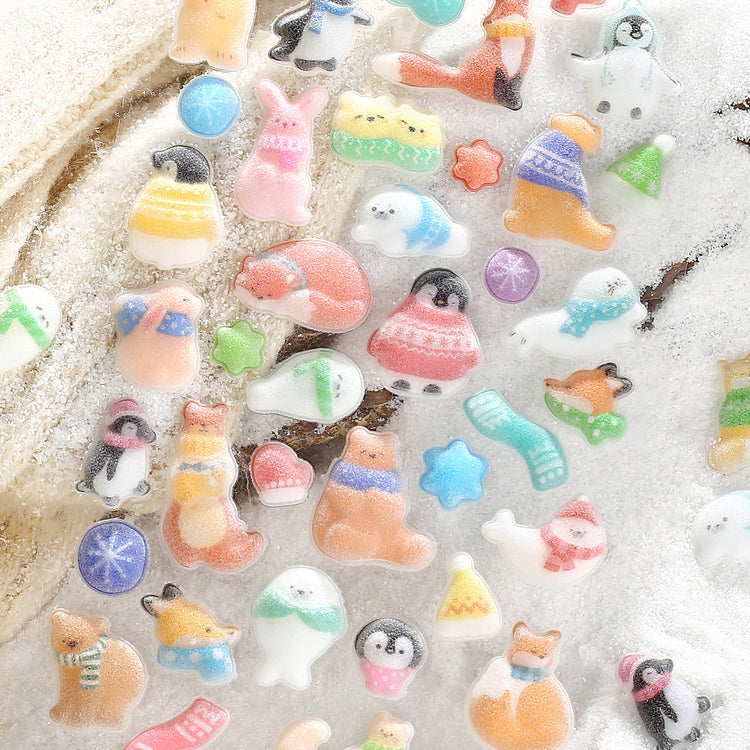 BGM Kyururun Seat Seal: Fluffy Winter Animals