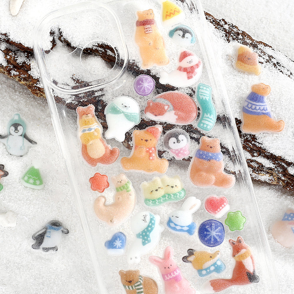 BGM Kyururun Seat Seal: Fluffy Winter Animals