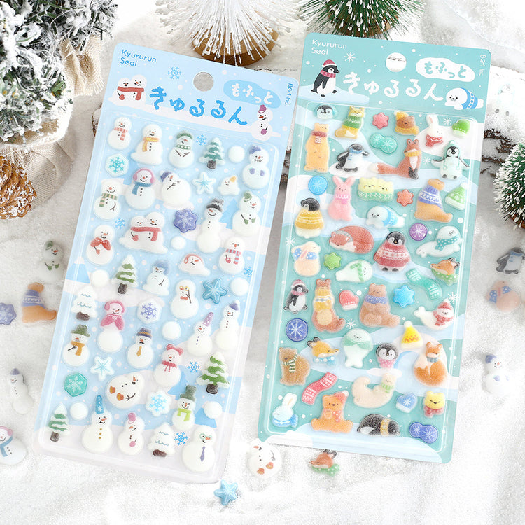 BGM Kyururun Seat Seal: Fluffy Winter Animals