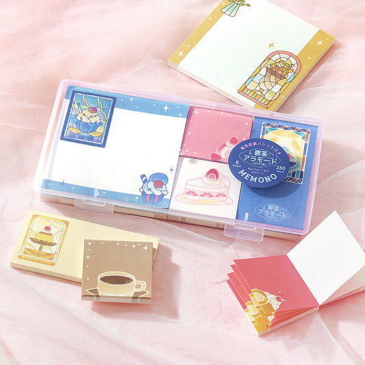 BGM Memo Seal Set: MEMONO — Café à la Mode Stained Glass — sticker detail
