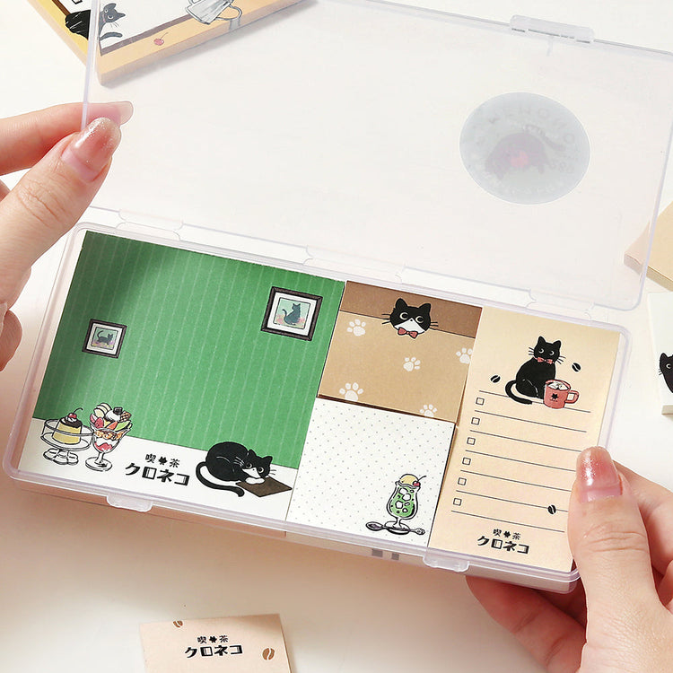 BGM Memo Seal Set: MEMONO — Café Kuroneko — flat lay