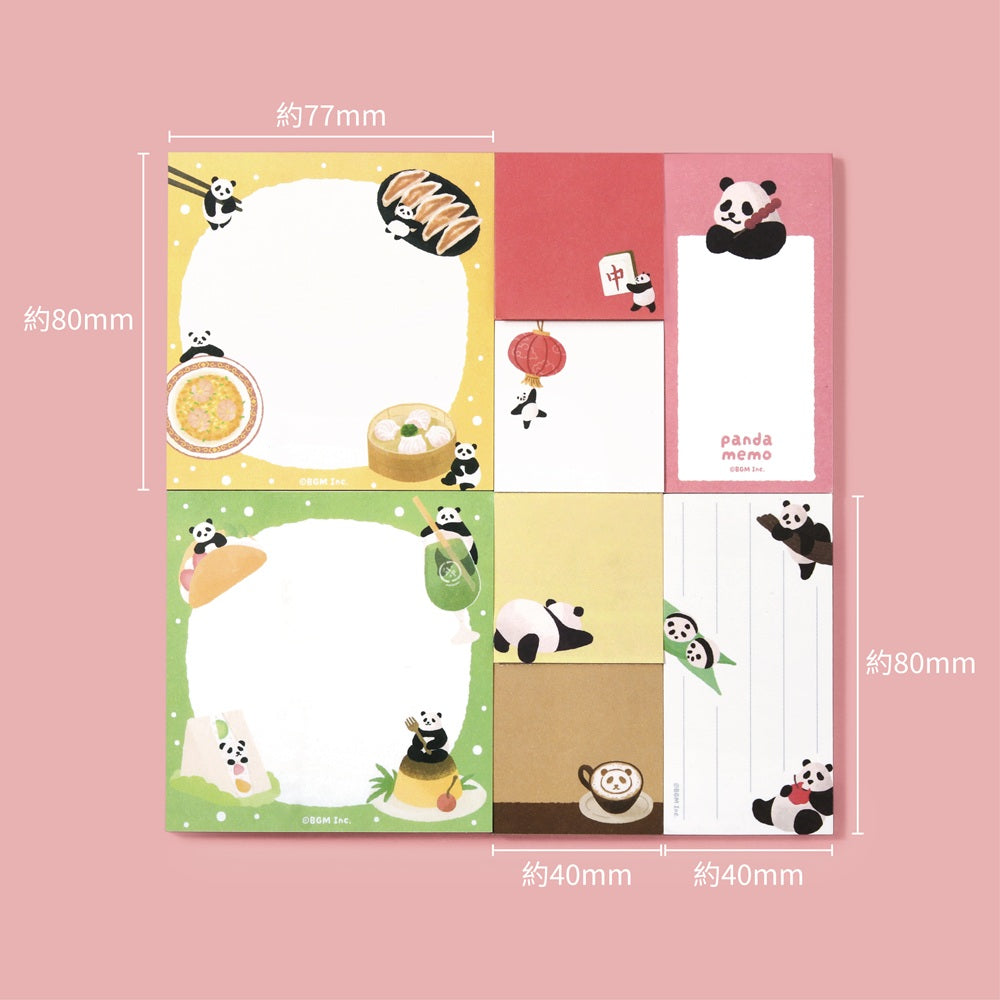 BGM Memo Seal Set: MEMONO — Panda Days — applied in a journal