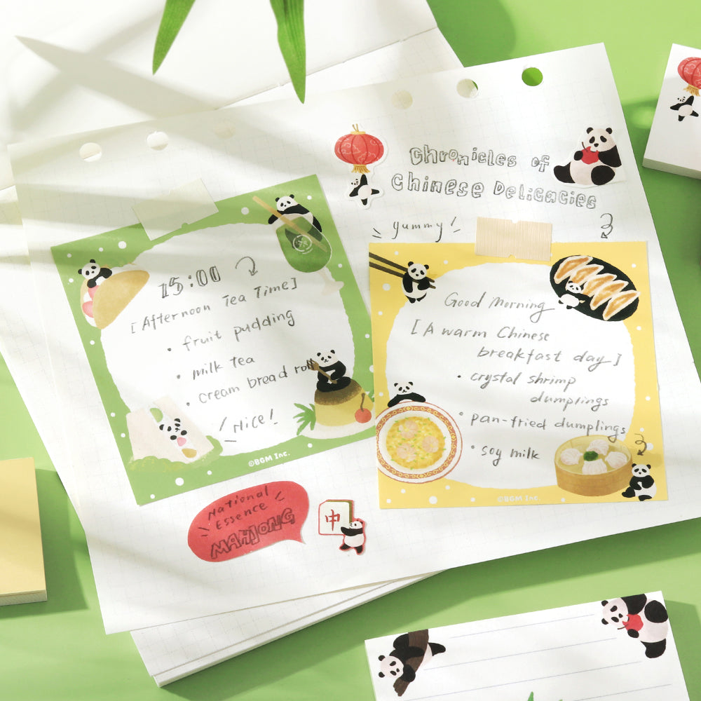 BGM Memo Seal Set: MEMONO — Panda Days — with packaging