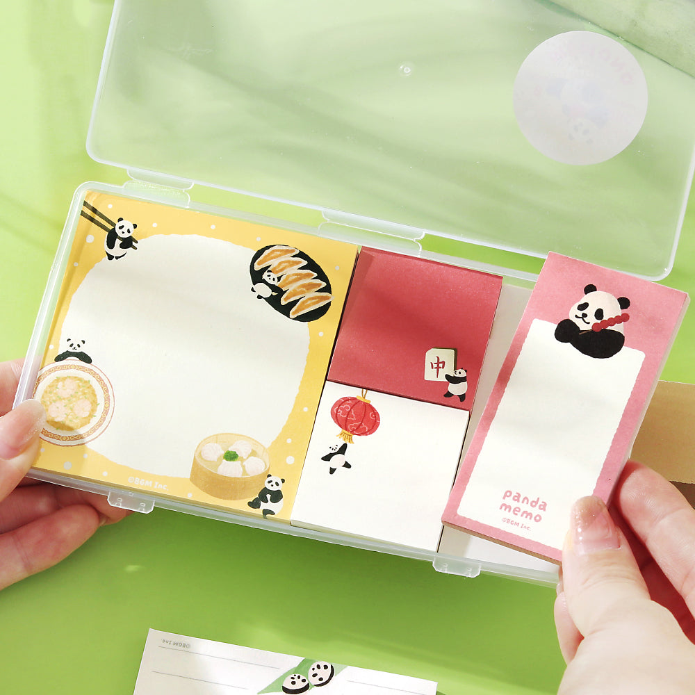 BGM Memo Seal Set: MEMONO — Panda Days — flat lay