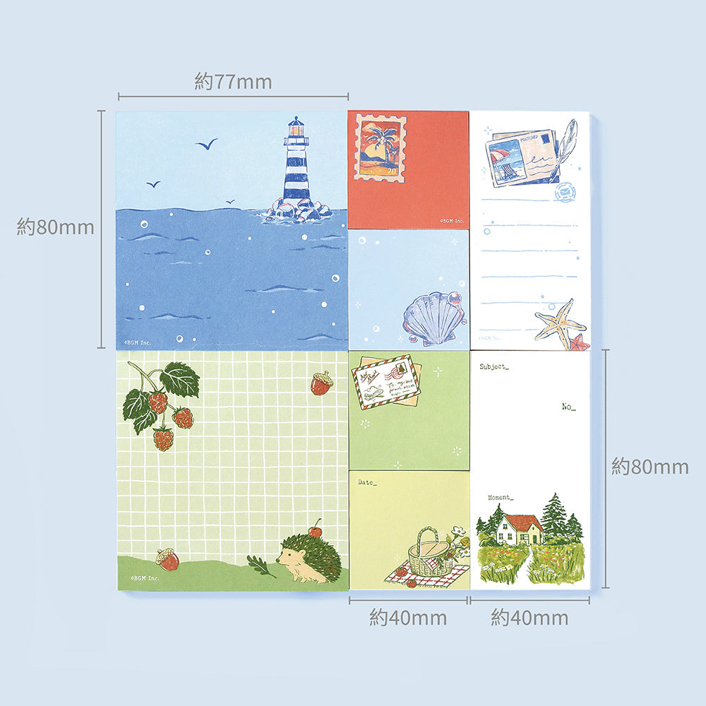 BGM Memo Seal Set: MEMONO - Travel Fragments