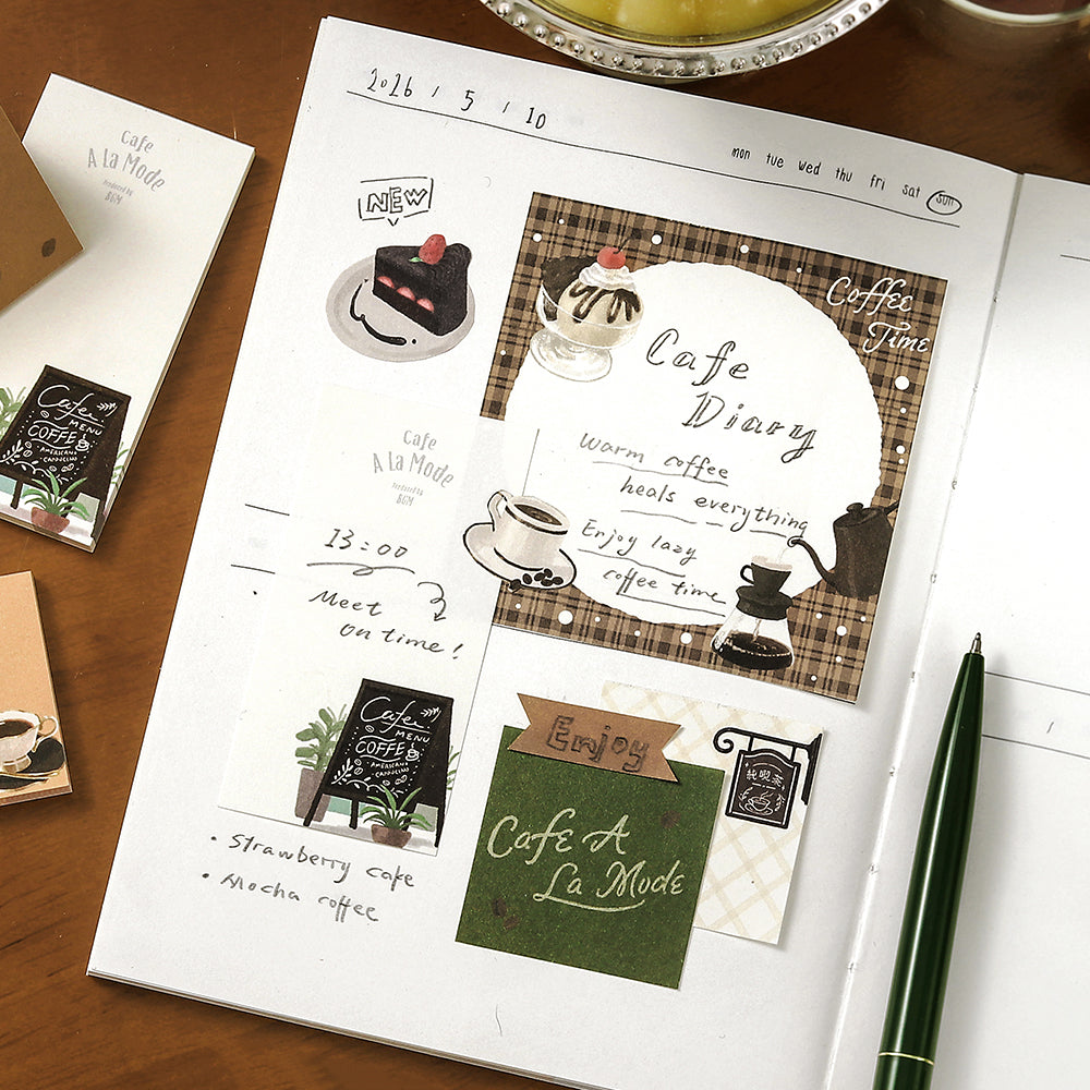 BGM Memo Seal Set: MEMONO — Café à la Mode vol.2 — with packaging