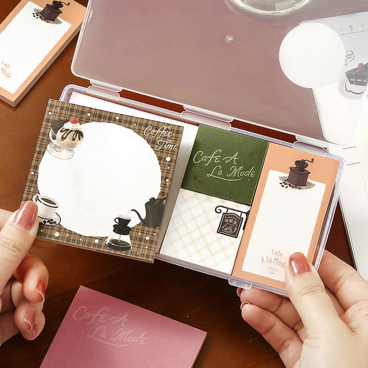 BGM Memo Seal Set: MEMONO — Café à la Mode vol.2 — flat lay