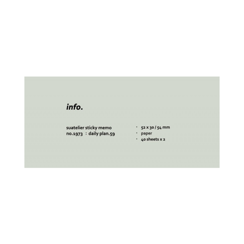 Suatelier Daily Plan.59 — Pale Gingham — with packaging