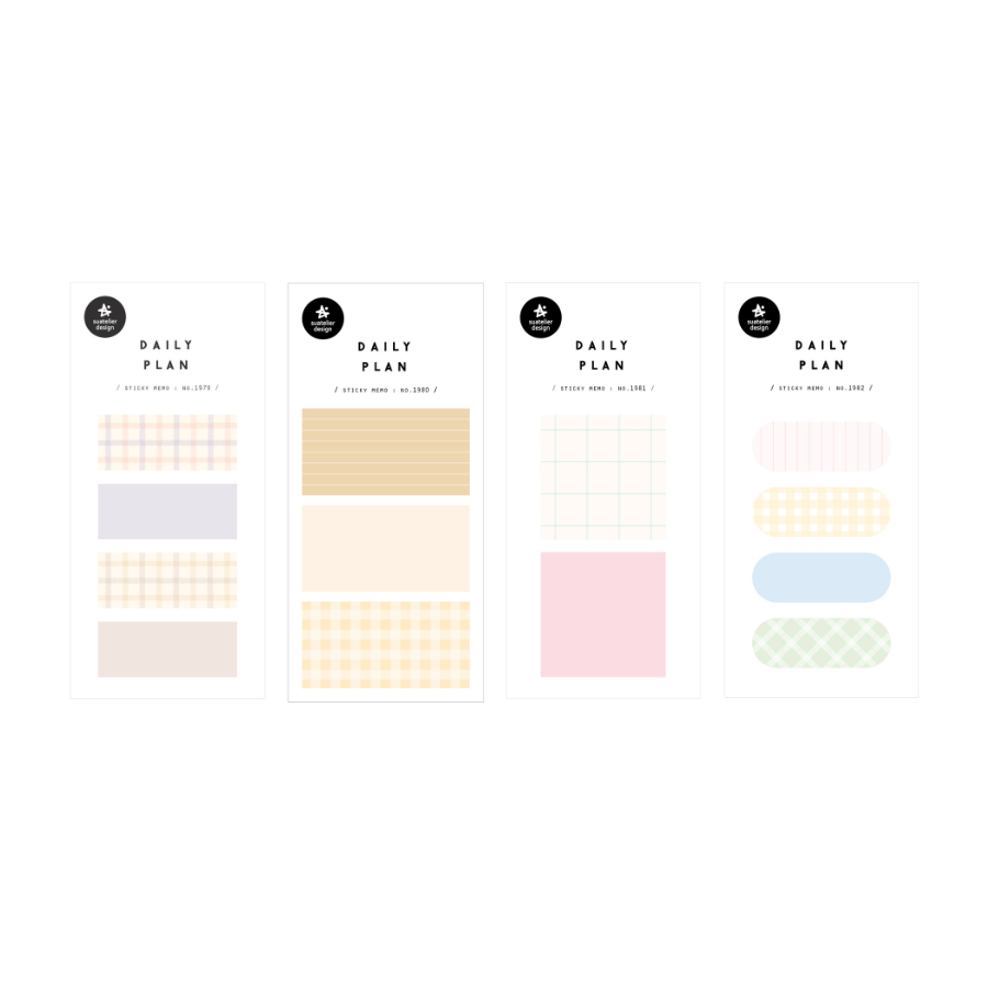 Suatelier Daily Plan.67 Sticky Memo (Blush Grid Plan, 2) — detail view