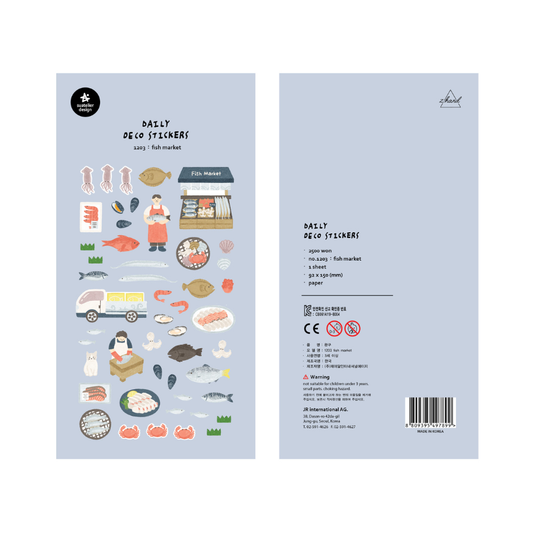 Suatelier Daily Deco Sticker — Fish Market — sheet front