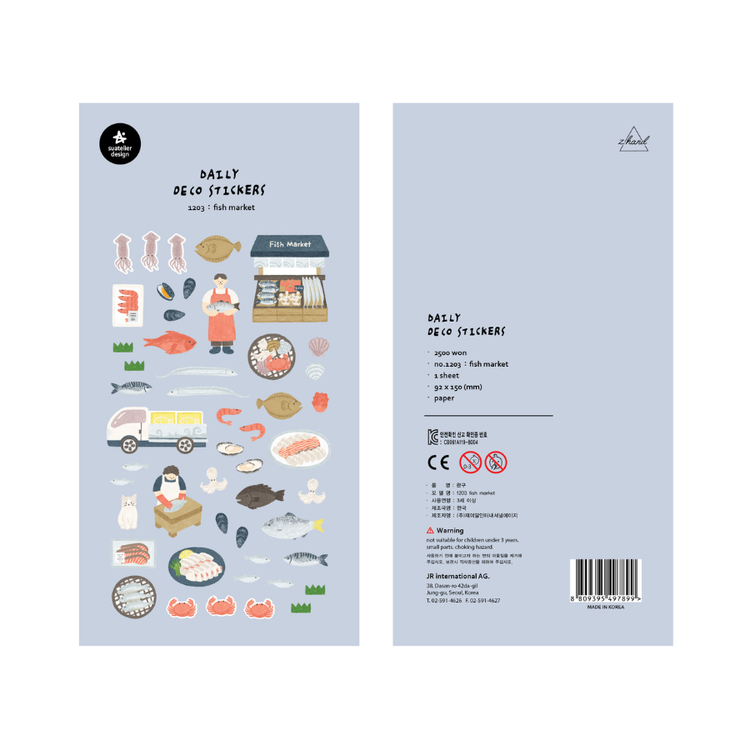 Suatelier Daily Deco Sticker — Fish Market — sheet front