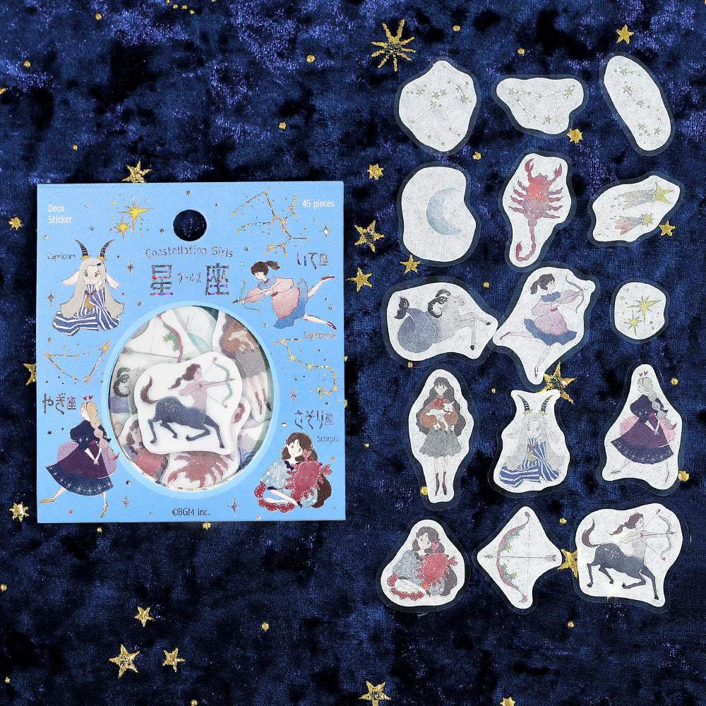 BGM Foil Stamping Flake Seal: Star Poem — Scorpio, Sagittarius & Capricorn — sheet front