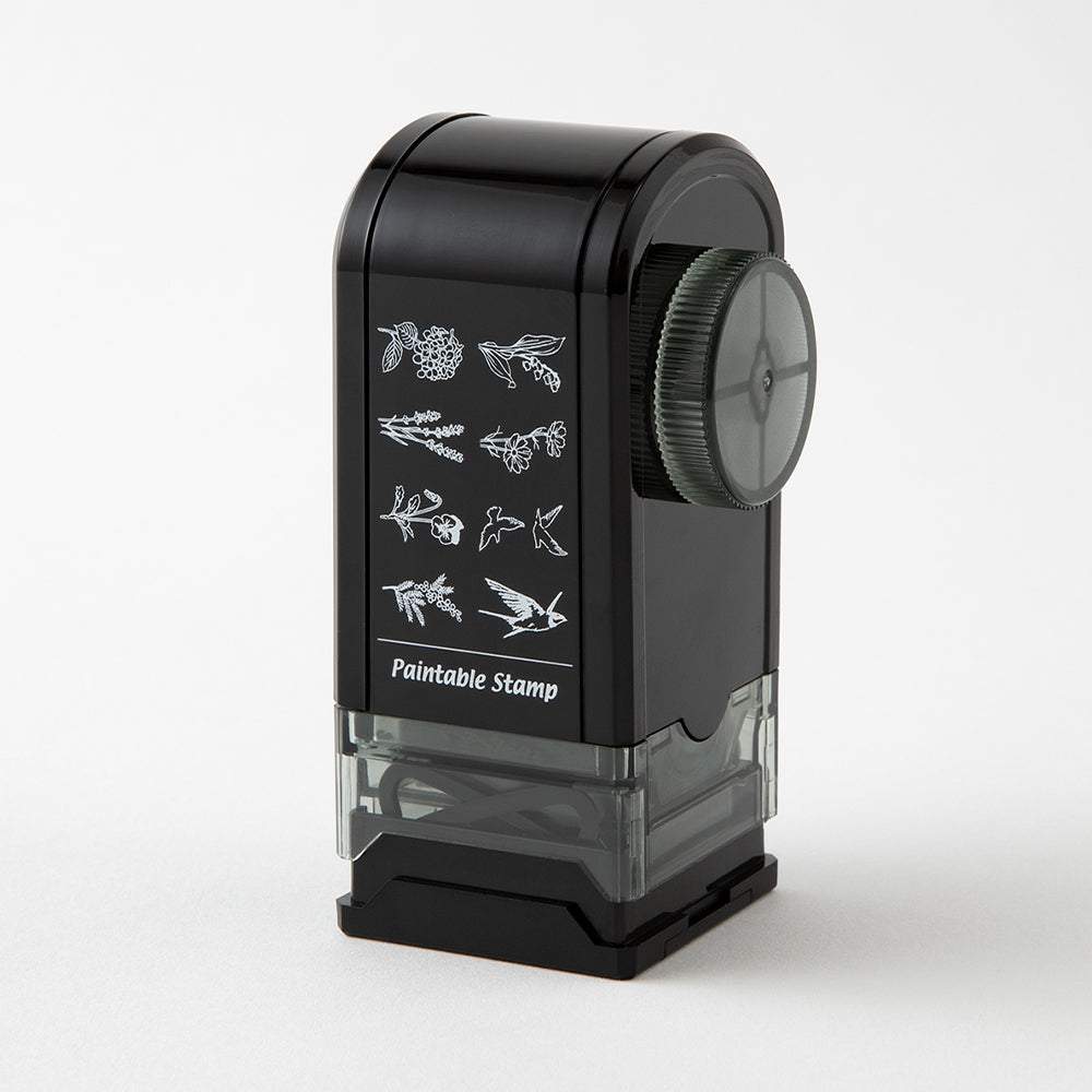 Midori Paintable Rotating Stamp Dial — Flower & Bird — with packaging