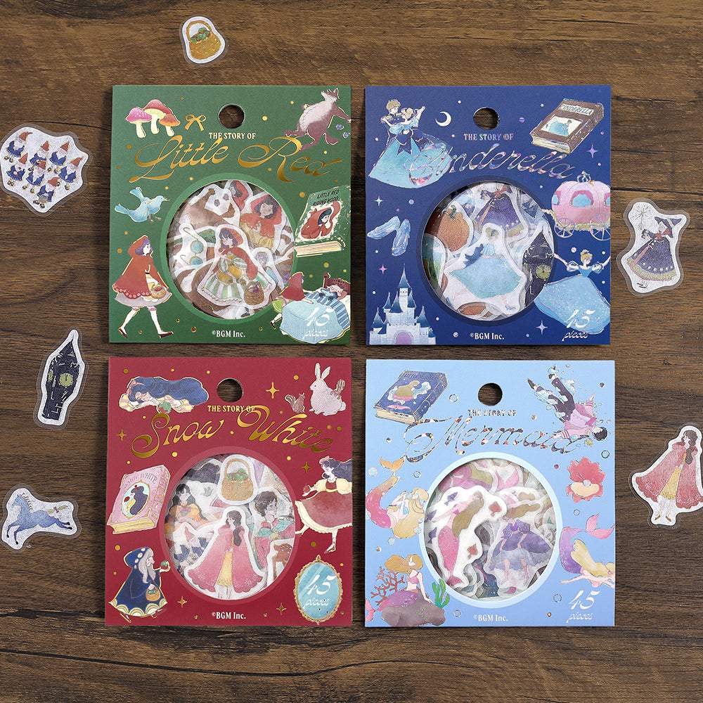 BGM Foil Stamping Flake Seal: Fairy Tale — Snow White — applied in a journal