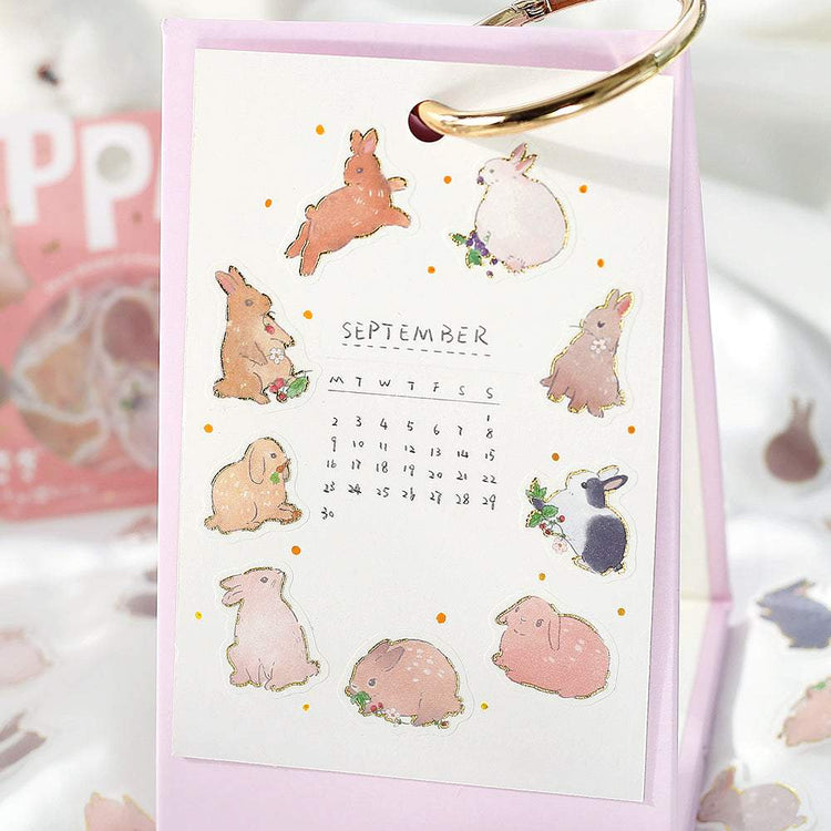 BGM Foil Stamping Flake Seal: Ippai — It's Full of Rabbits — with packaging