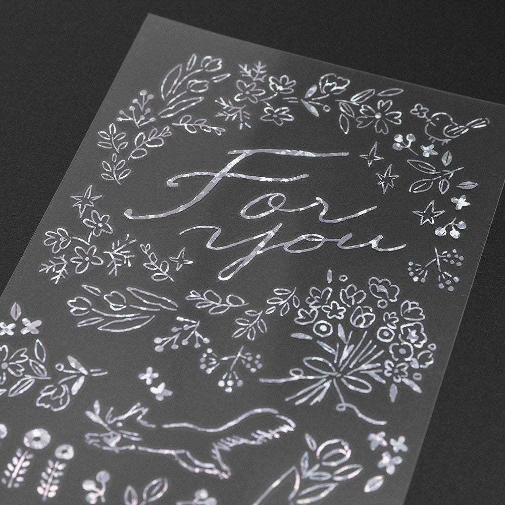 Midori Foil Transfer Sticker for Decoration — Present — applied in a journal