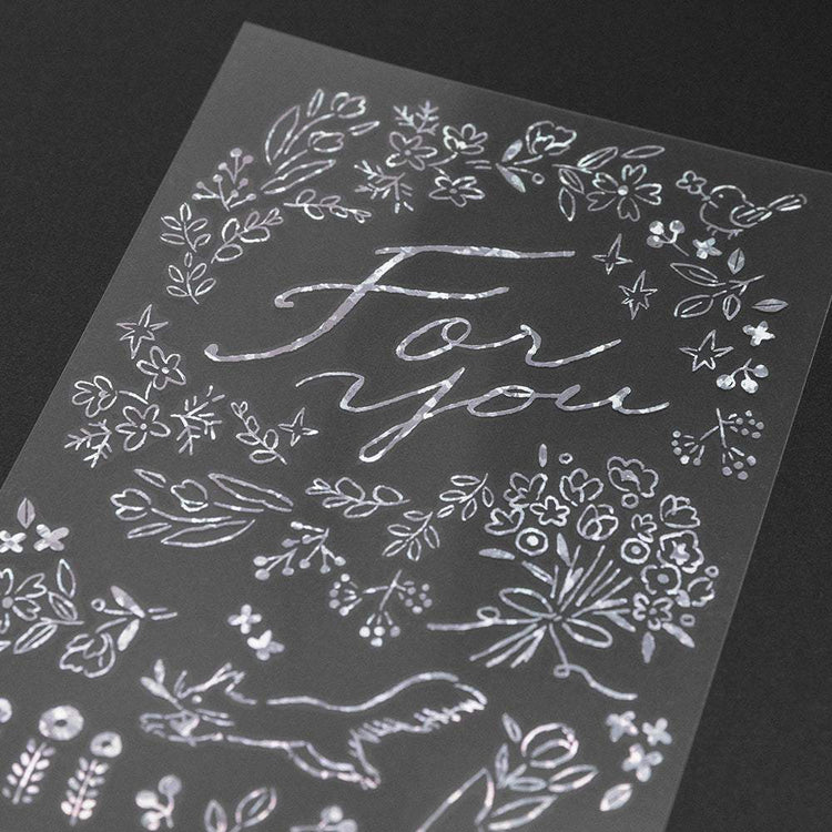 Midori Foil Transfer Sticker for Decoration — Present — applied in a journal