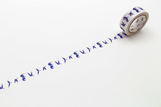 mt x Yamaguchi Ichiro Washi Tape — Blue Bird — pattern detail