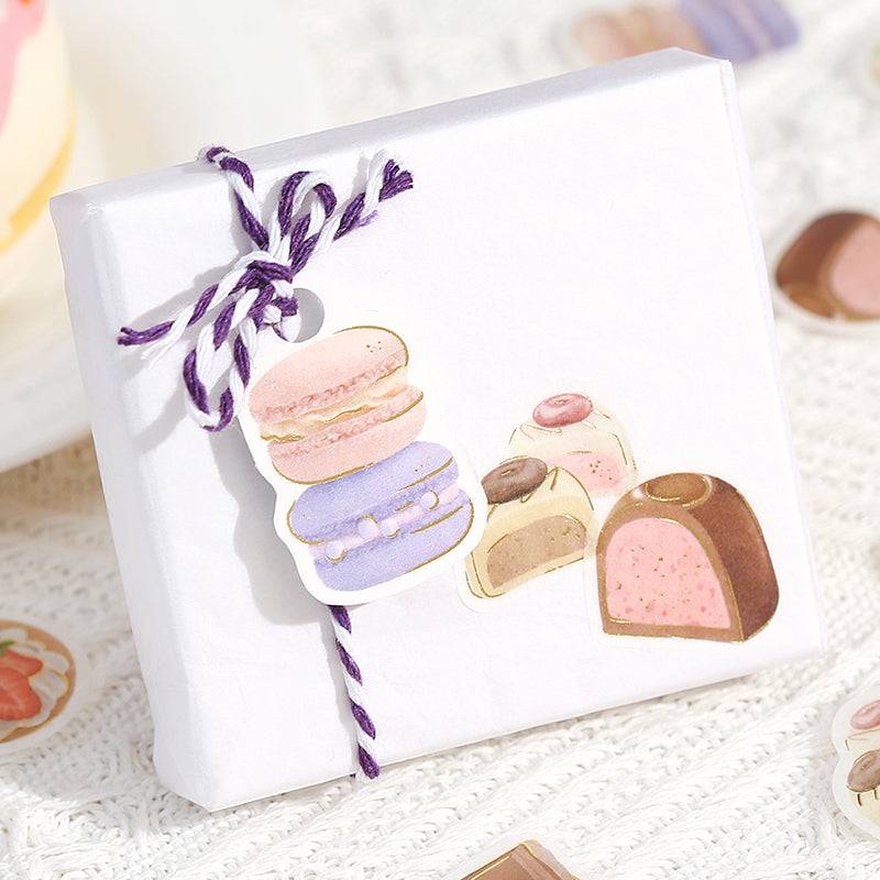 BGM Foil Stamping Flake Seal: Ippai — It's Full of Sweets — applied in a journal