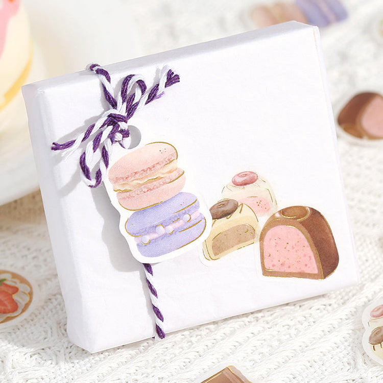 BGM Foil Stamping Flake Seal: Ippai — It's Full of Sweets — applied in a journal