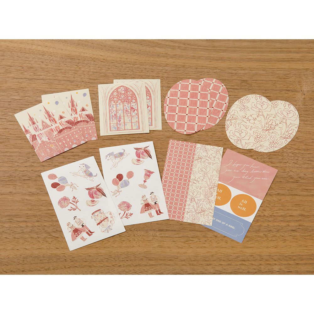 Midori Yuka Takamaru Decoration Stickers — Pink — sticker detail