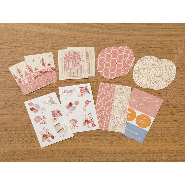 Midori Yuka Takamaru Decoration Stickers — Pink — sticker detail