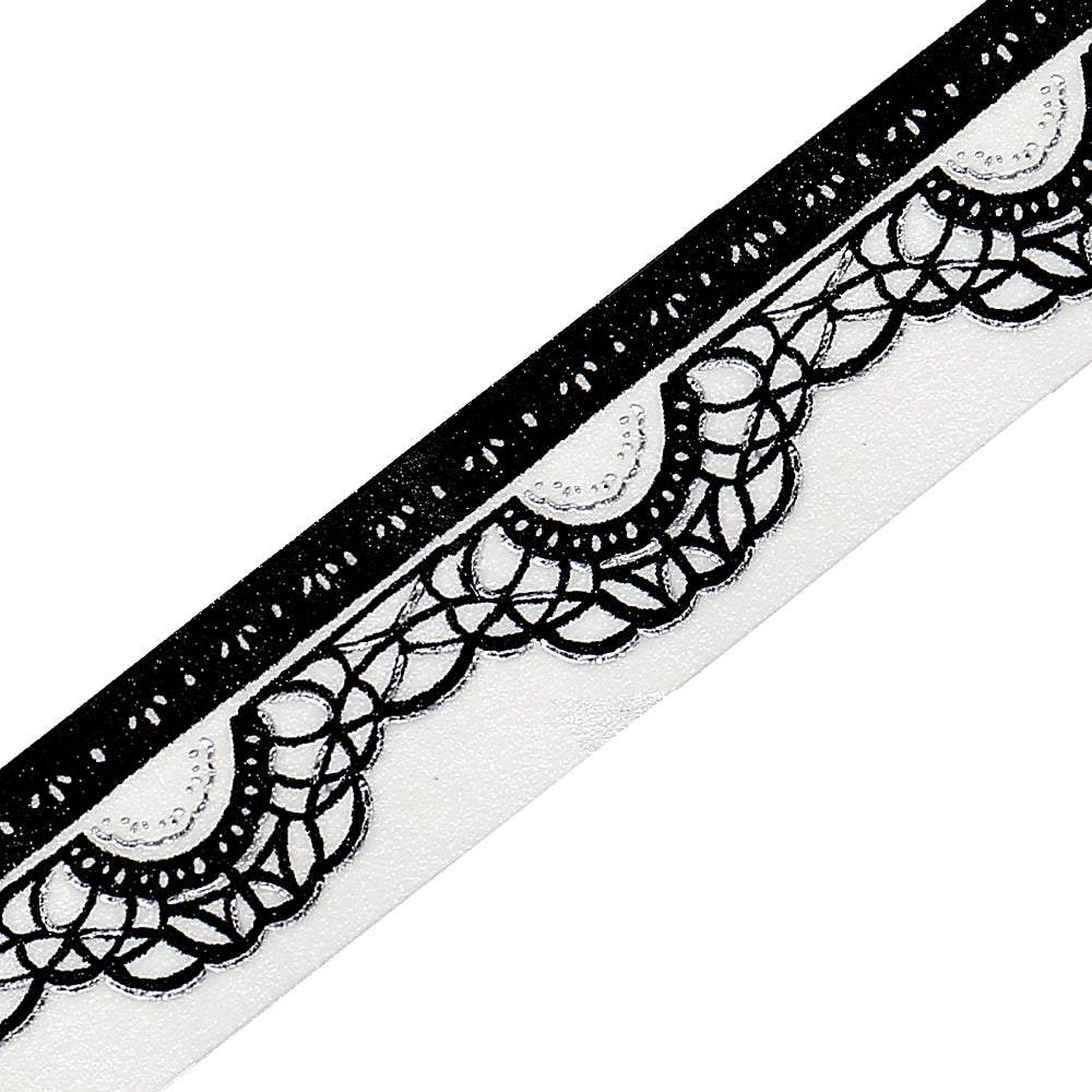 BGM Foil Stamping Masking Tape: Monotone — Lace — pattern detail