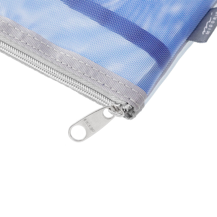 Midori Pen & Tool Pouch Mesh — Light Blue — angle view