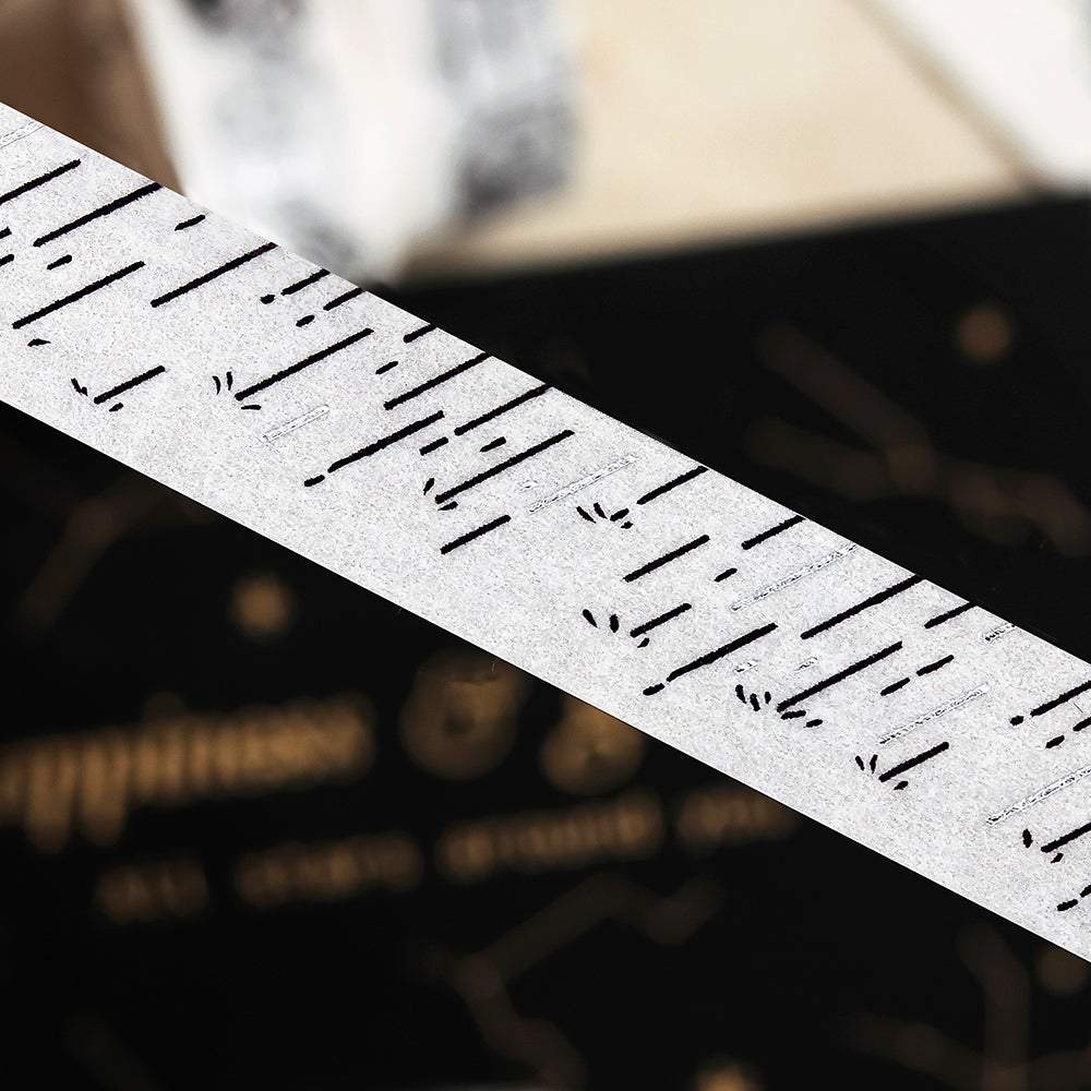 BGM Foil Stamping Masking Tape: Monotone — Rain — rolled out on paper