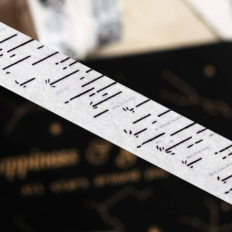 BGM Foil Stamping Masking Tape: Monotone — Rain — rolled out on paper