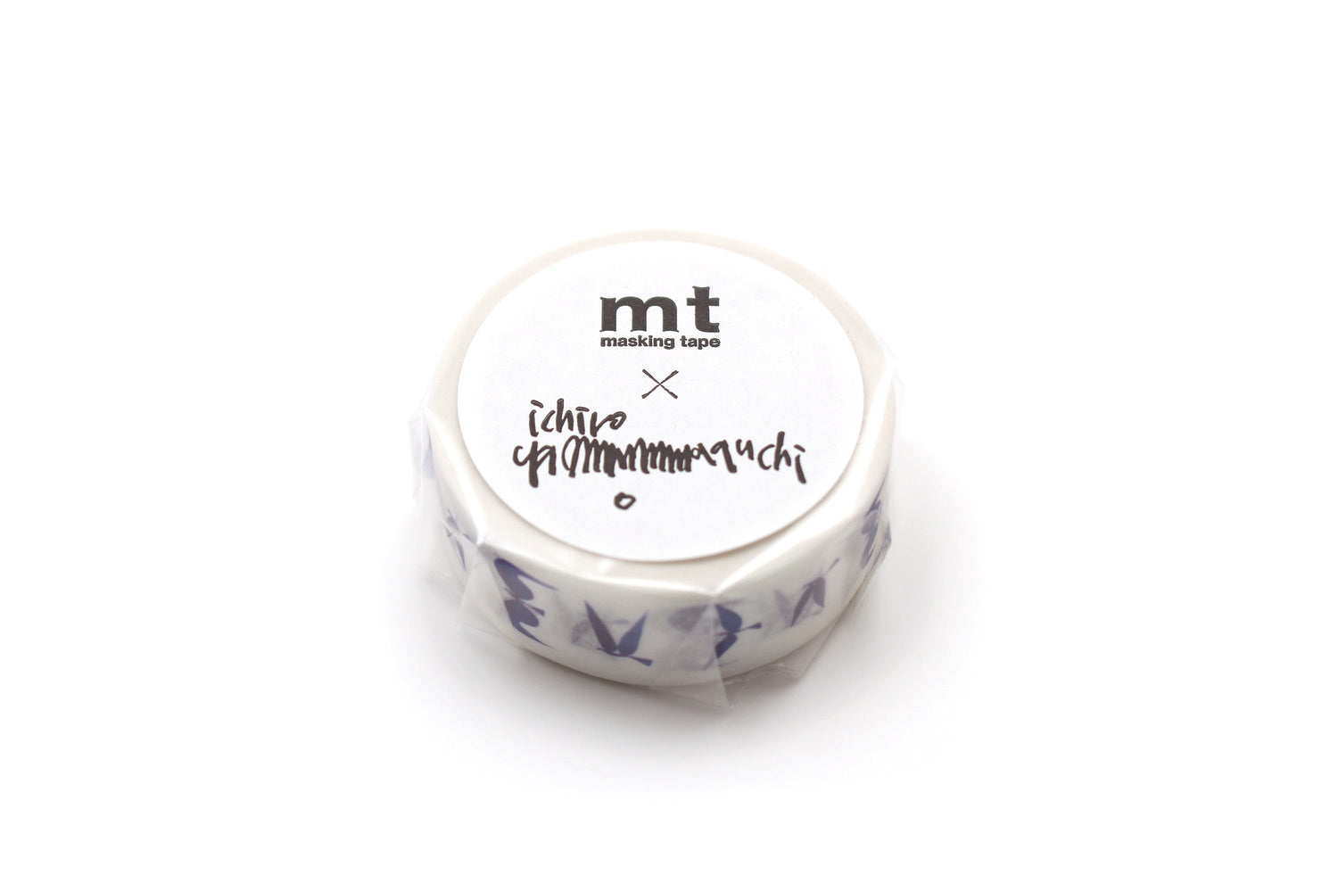 mt x Yamaguchi Ichiro Washi Tape — Blue Bird — rolled out on paper