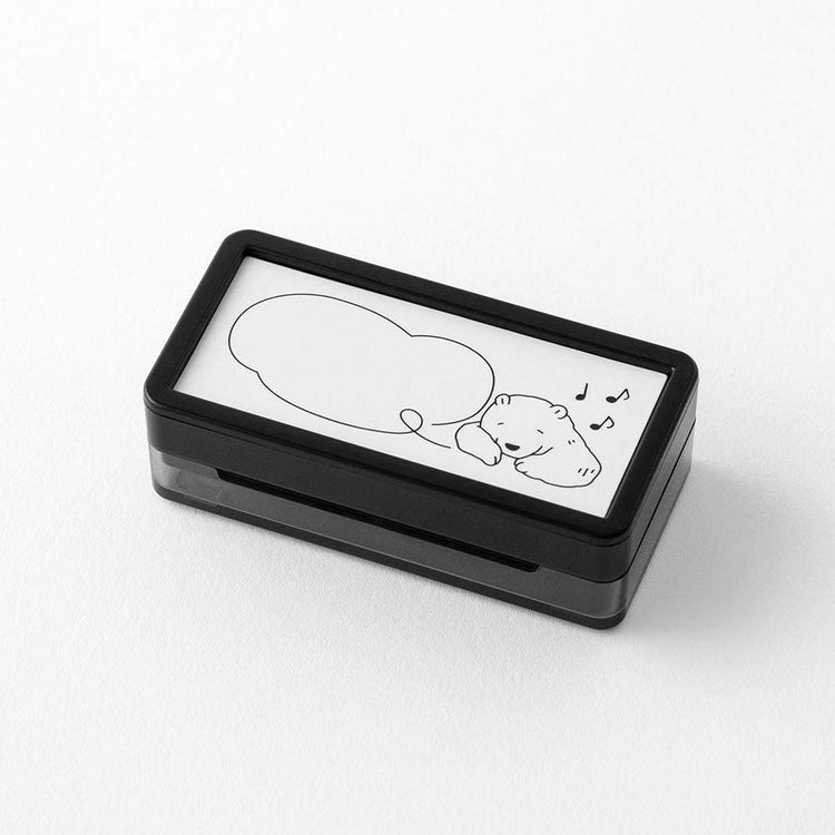 Midori Pre-inked Paintable Stamp <Half Size> — Bear Speech Balloon — stamped impression
