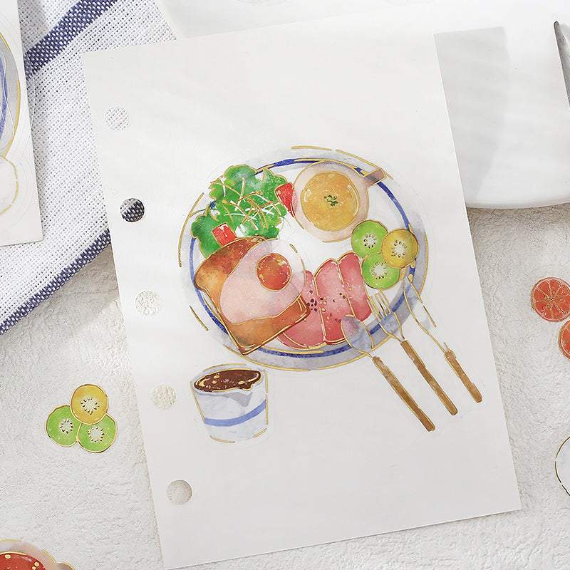 BGM Foil Stamping Clear Seal: Food Diary — One Plate — applied in a journal