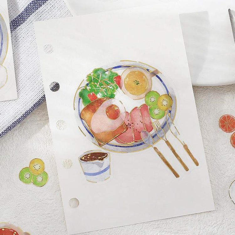 BGM Foil Stamping Clear Seal: Food Diary — One Plate — applied in a journal