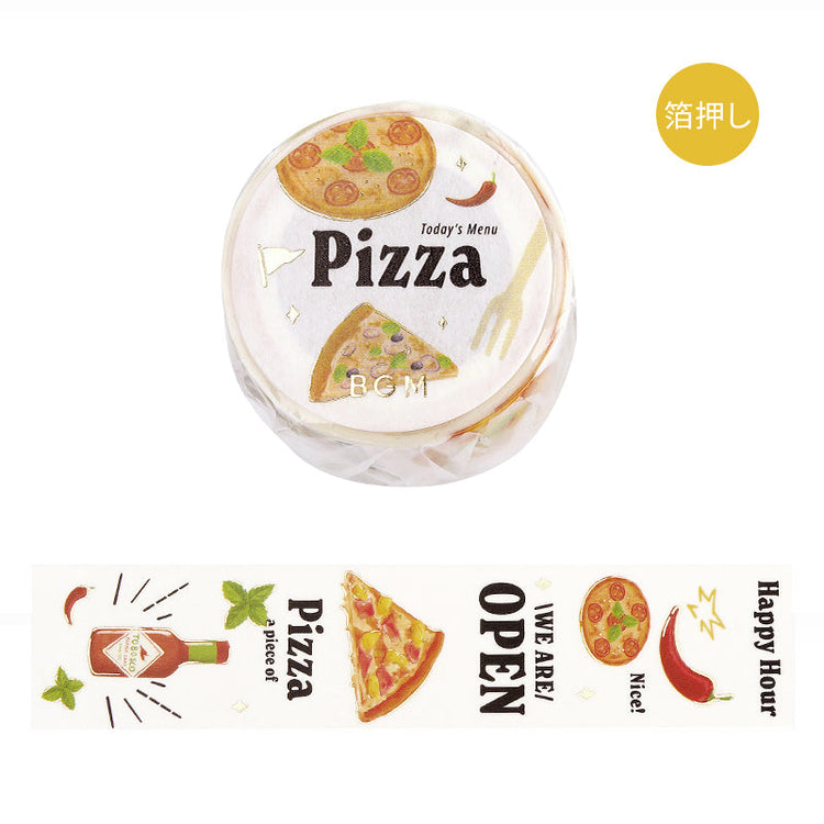 BGM Foil Stamping Masking Tape: Today's Menu — Pizzeria — roll front