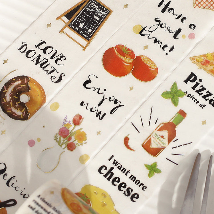 BGM Foil Stamping Masking Tape: Today's Menu — Bistro — roll side view