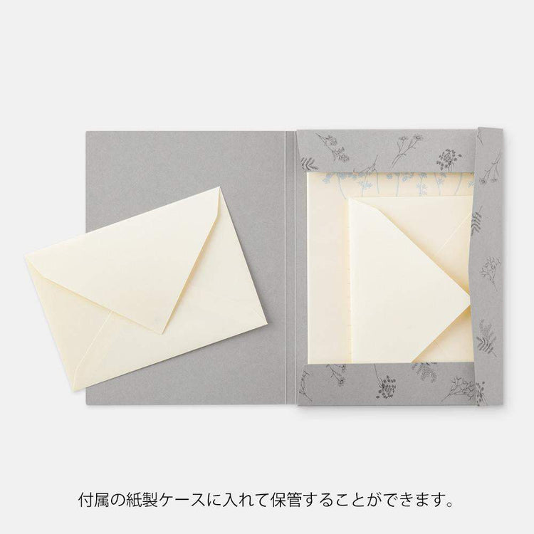 Midori Letter Set 313 Flower Color Washi Paper - White