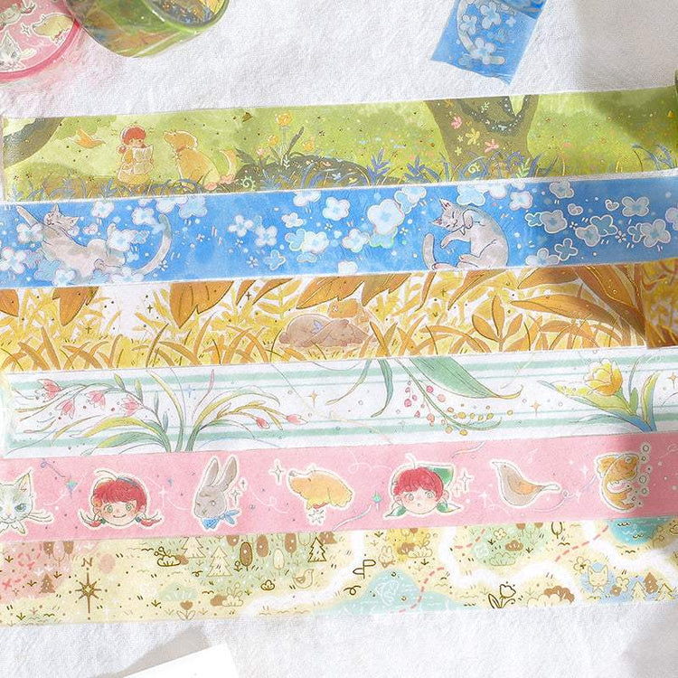 BGM Foil Stamping Masking Tape: Mysterious Journey — Friends — roll side view