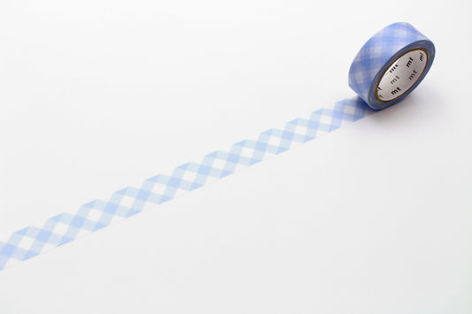 mt 1P Washi Tape — Thick Checkered Pastel Ultramarine — pattern detail