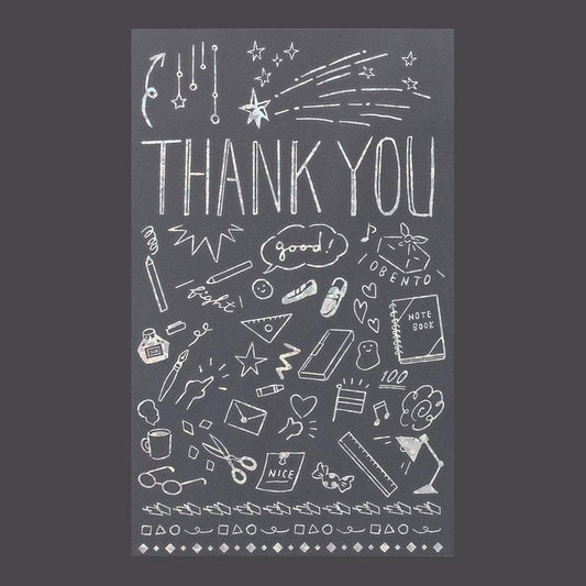 Midori Foil Transfer Sticker for Decoration — Thank You School — sticker detail