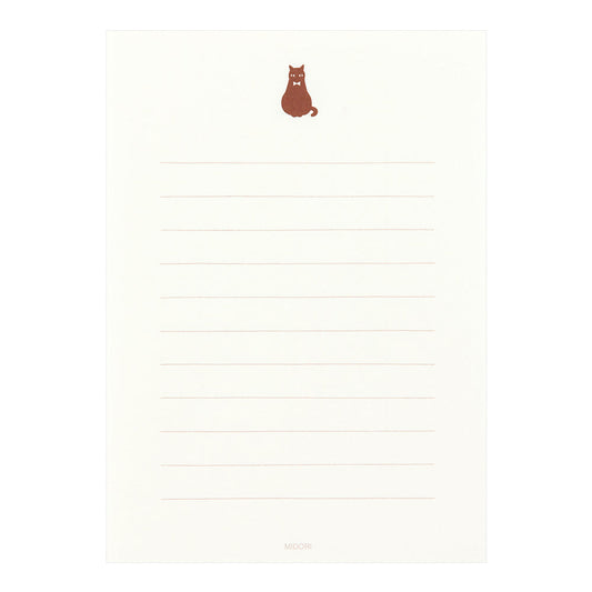 Midori Letter Set with Stickers — Black Cat — detail view