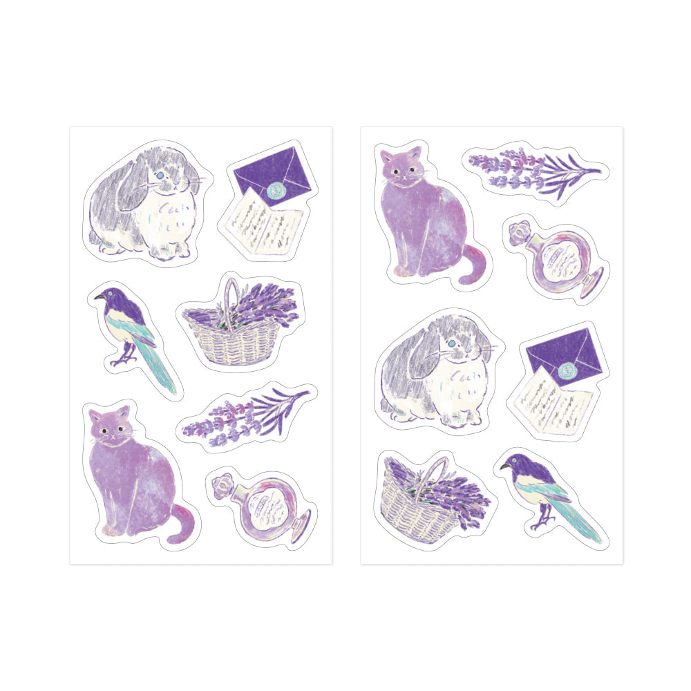 Midori Yuka Takamaru Decoration Stickers — Purple — sticker detail