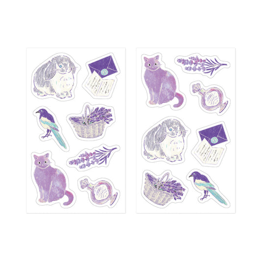 Midori Yuka Takamaru Decoration Stickers — Purple — sticker detail