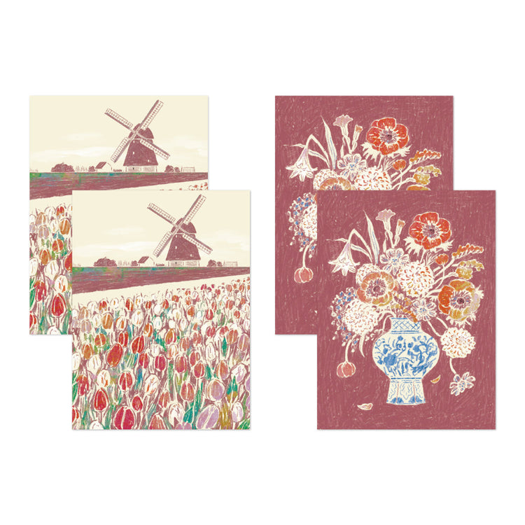 Midori Yuka Takamaru Decoration Stickers — Dark Red — with packaging