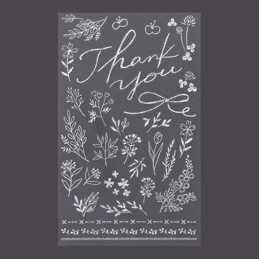 Midori Foil Transfer Sticker for Decoration — Thank You Flower — sticker detail