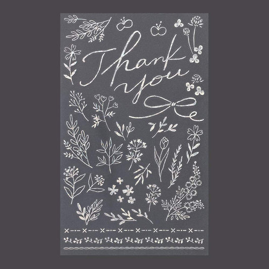 Midori Foil Transfer Sticker for Decoration — Thank You Flower — sticker detail