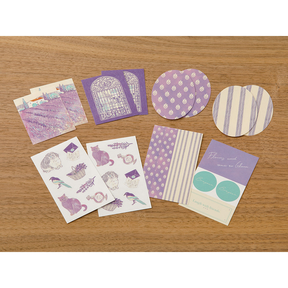 Midori Yuka Takamaru Decoration Stickers — Purple — sheet front