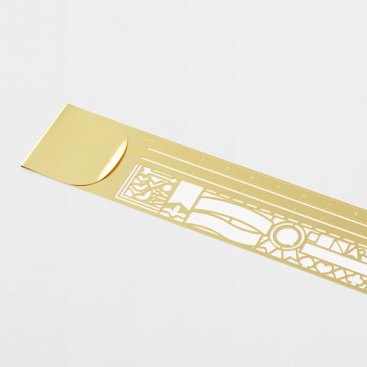 Midori Clip Ruler — Decorative Pattern A — detail view