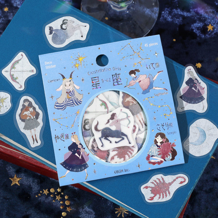 BGM Foil Stamping Flake Seal: Star Poem — Scorpio, Sagittarius & Capricorn — close-up