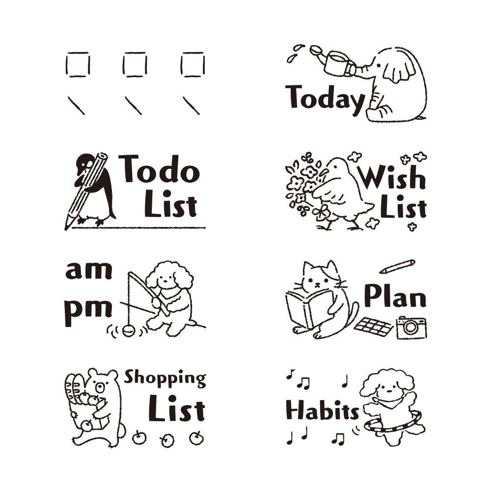Midori Paintable Rotating Stamp Dial — List — stamp front